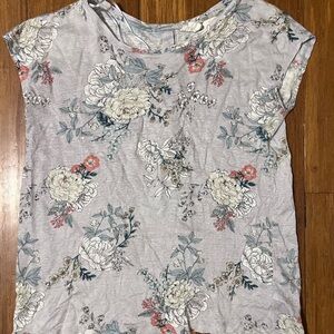 Floral Elegance Short Sleeve Women's Top